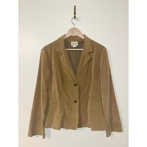 FASHION BUG Vintage Tan Corduroy Blazer Jacket Y2K 2000s 90s Ladies Women's XL